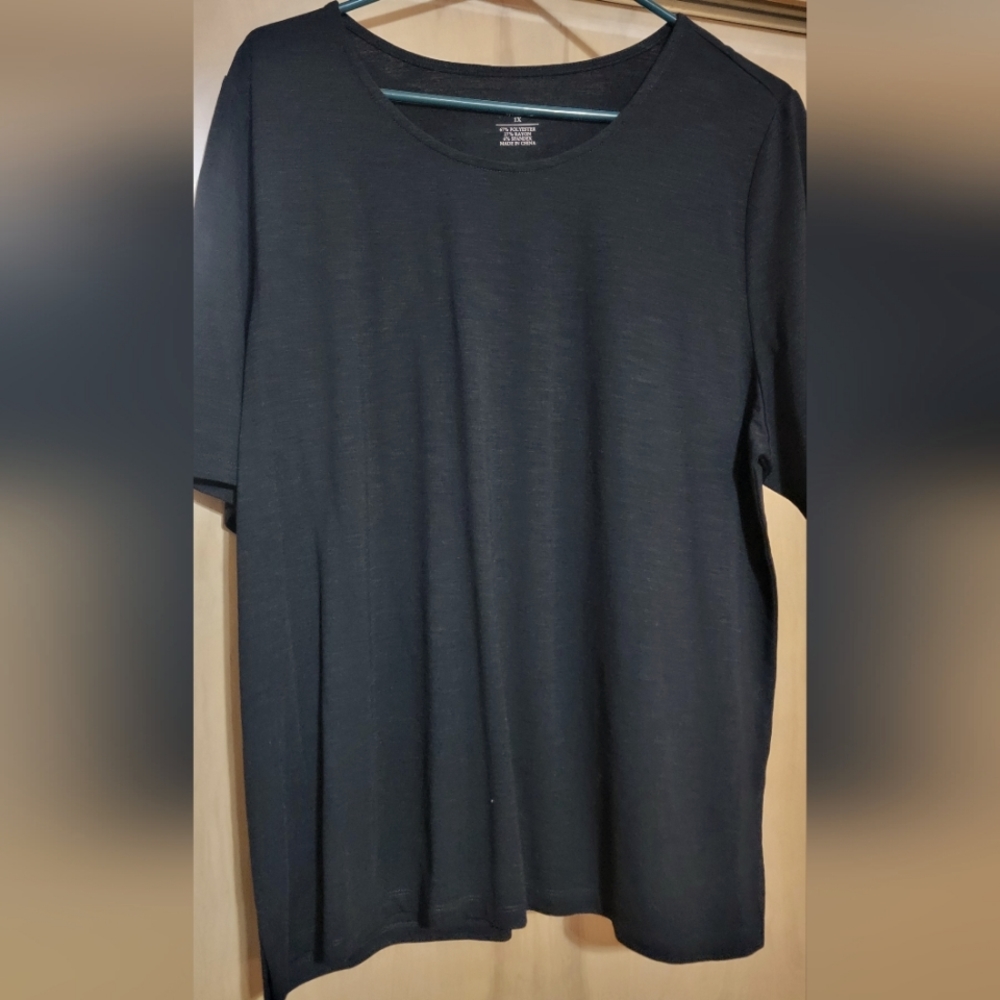 Classic Black 'cj banks' Short Sleeve Top 1x